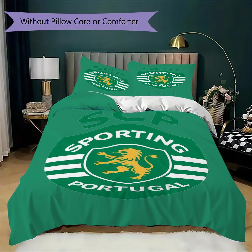 Sporting CP Pattern Bedding,Quilt Set Quilt Cover Pillowcase Home Birthday Gift(1 * duvet cover + 2 * pillowcase, without core)_lx