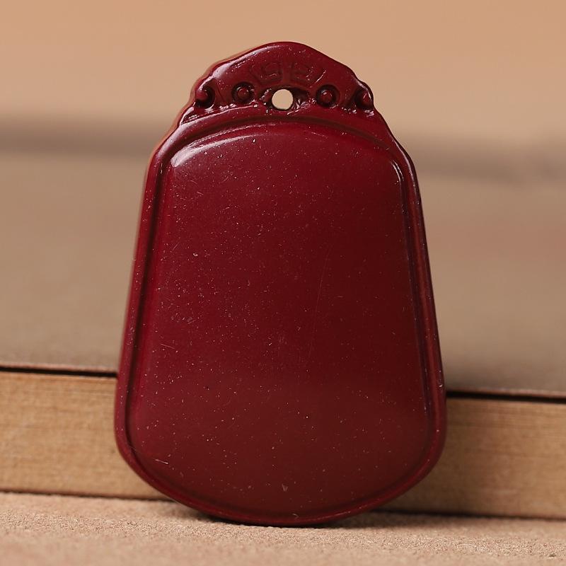 Imitation Cinnabar & Purple Gold Sand Heart Sutra Pendant – Maitreya Buddha & Guanyin Necklace for Men & Women