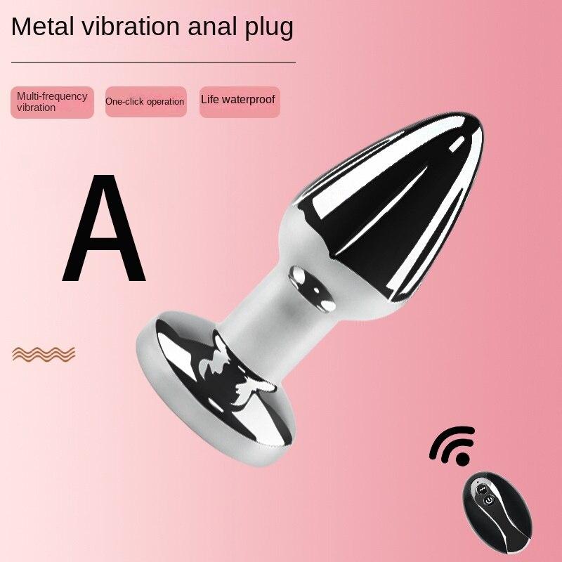 10 Frequency Remote Control Metal Vibrating Wearable Vibrating Posterior Plug Prostate Massager Masturbator Vibrator Sex Toys for Men and Women