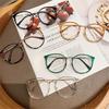 1PC Anti-Blue Light Glasses Big Size Round Leopard Glasses Women Men Fashion Metal Optical Spectacle Eyeglass Computer Glasses
