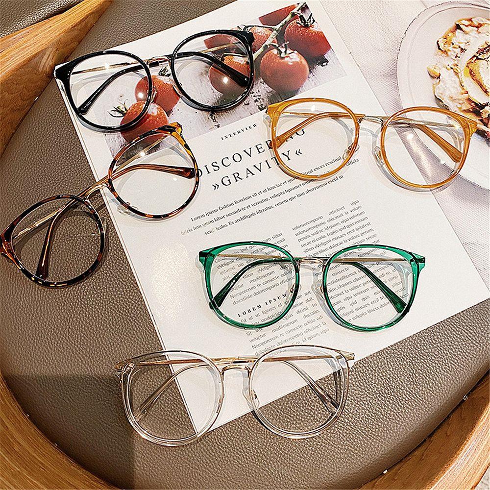1PC Anti-Blue Light Glasses Big Size Round Leopard Glasses Women Men Fashion Metal Optical Spectacle Eyeglass Computer Glasses