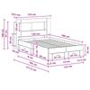 Bed Frame with Storage Space Smoked Oak 120 x 190 cm