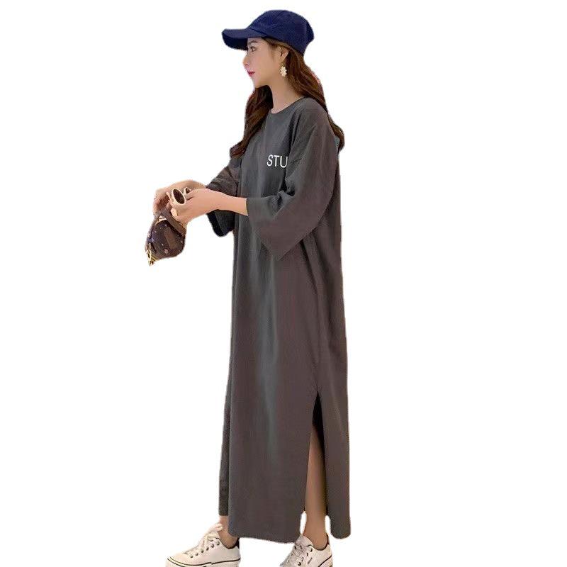 Plus Size Over-the-Knee Summer T-Shirt Dress - Long, Loose, and Comfortable