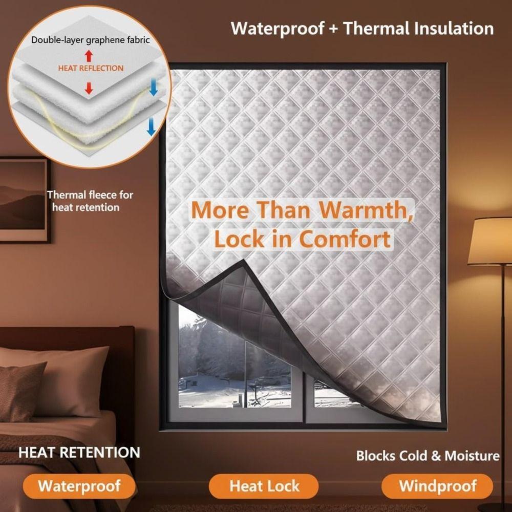 Insulation Film Soundproof Curtains Self-Adhesive Winter Warm Curtains Window Screens Bedroom