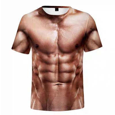 Men's T-shirt Top Summer Fashion Short Sleeve T-shirt 3D Muscle Pattern Printed T-shirt Oversized Men's Clothing