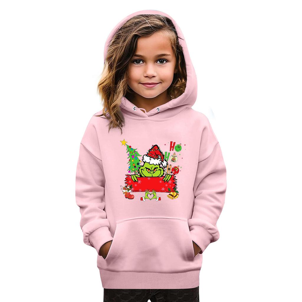 Sweatshirts For Teen Girls Hoodies Long Sleeve Drawstring Pullover Cute Oversized Hoodie Christmas Day