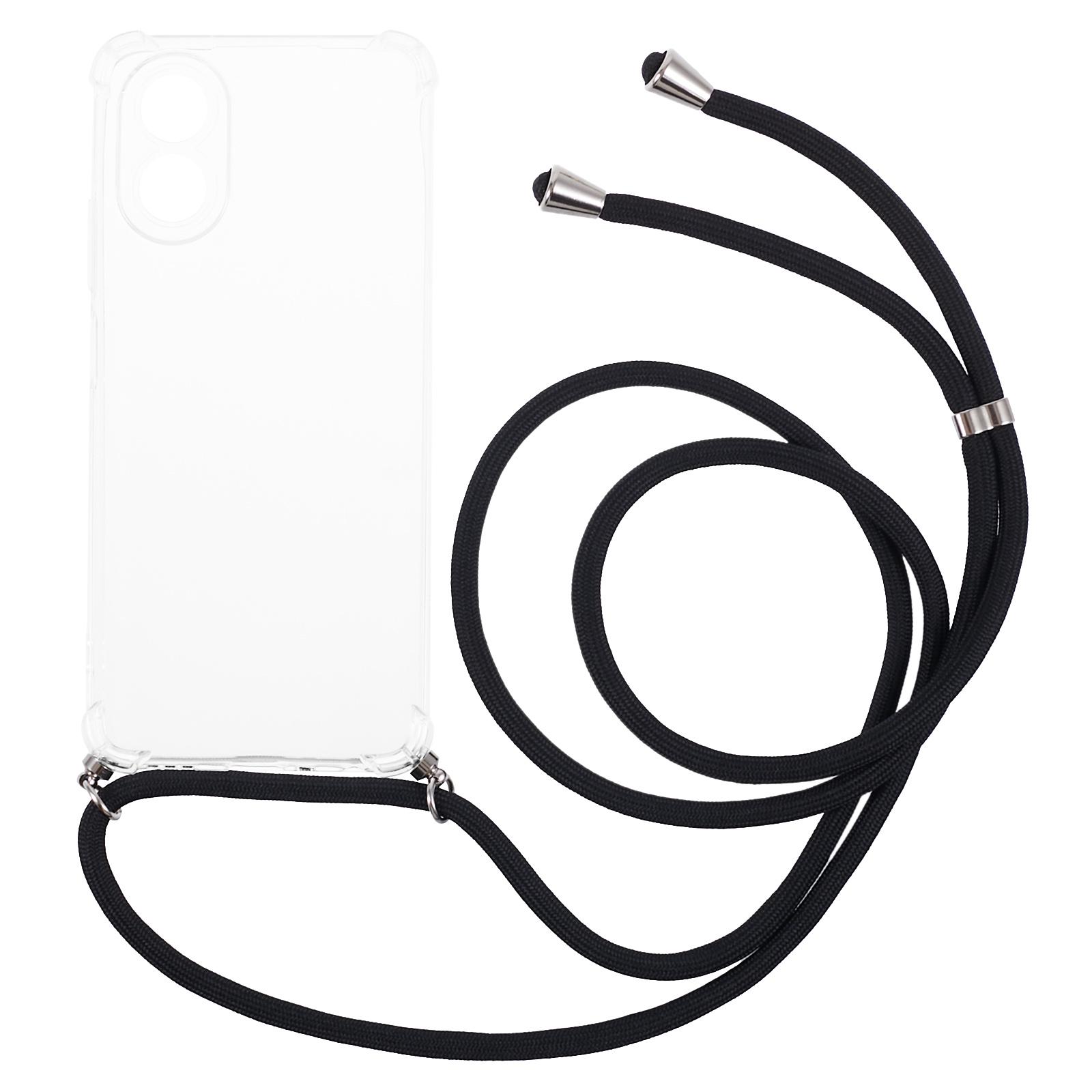 

For Oppo A38 4G Case Reinforced Corners Clear TPU Cover with Lanyard A