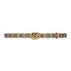 GG Marmont Smooth Buckle Double-sided Canvas Leather Belt Women's Beige/ebony Width 2cm 65941892TIC9952