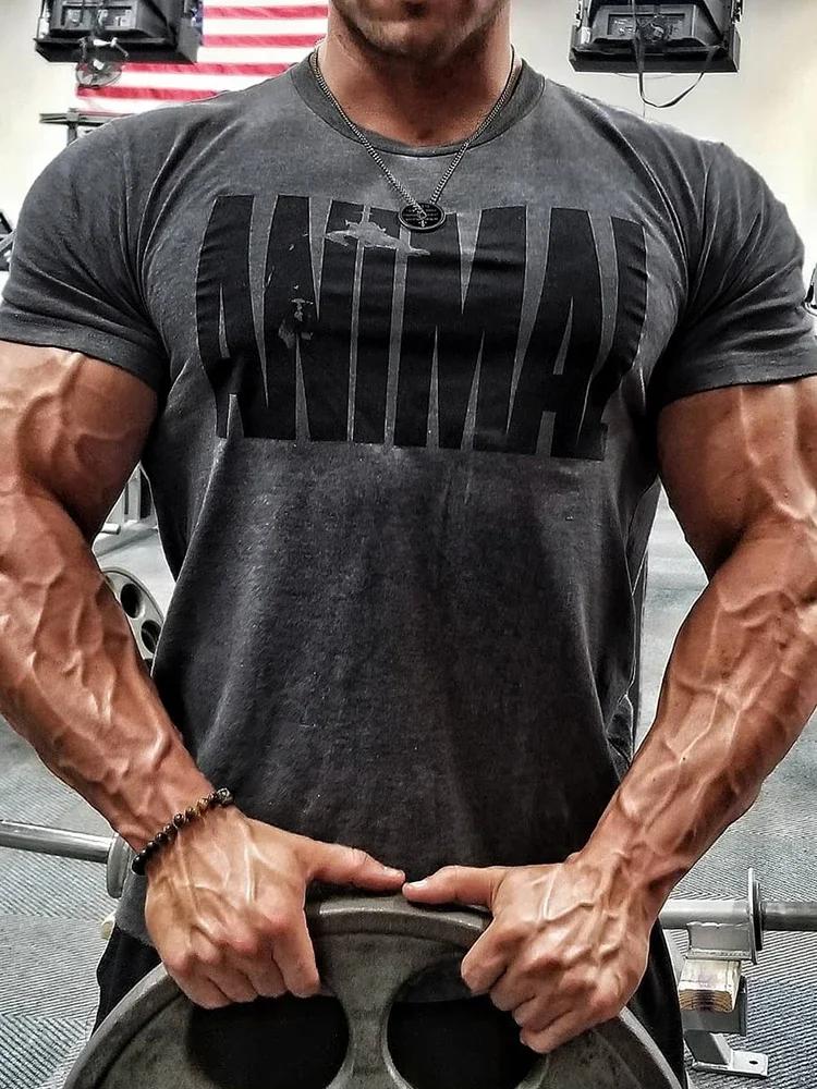 Yaz Spor Salonu Fitness Tişörtü Bol Erkek Pamuklu Gömlek Vücut Geliştirme Antrenman Erkek Tişörtü Oversize Spor Kısa Kollu Jogger Tişört