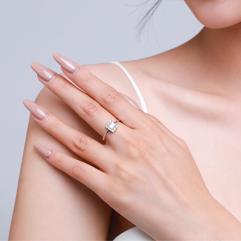 Tancise Classic 925 Sterling Silver  Zircon Ring Ladies Jewelry Wedding Promise Party Gift
