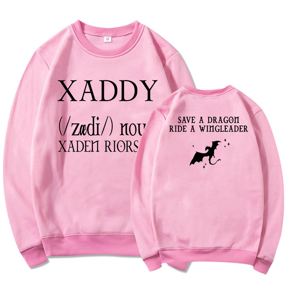 Xaden Fourth Wing Iron Flame Sweatshirt Xaddy Save A Dragon Ride A Wingleader Unisex Sweatshirts Long Sleeve Graphic Hoodies Top
