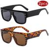 2set Fashion Large Frame Square Sunglasses Brand Designer Rivet Suneyeglass Luxury UV Protection Sunscreen Glasses UV400