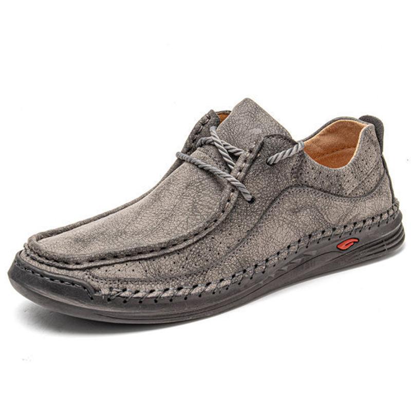 Hand-stitching Leather Shoes Men Casual Sneakers Comfty Driving Shoe Breathable Leather Loafers Men Shoes Design Moccasins