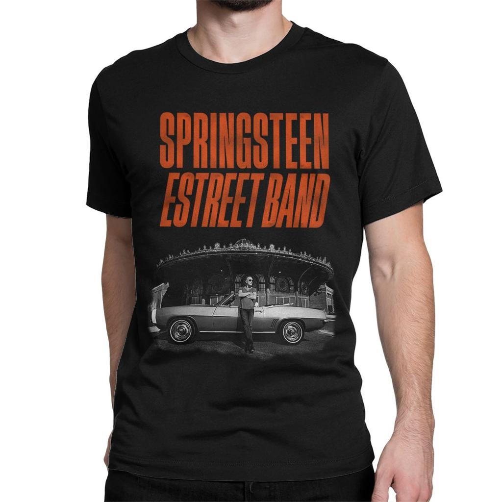 Bruces The E Street Band Springsteens T Shirts for Men Cotton Novelty T-Shirt Round Neck Tees Short Sleeve Tops 4XL 5XL 6XL