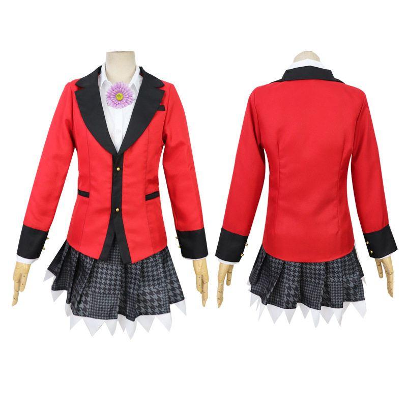 In-Stock Kakegurui Snake Eater Yumeko Cosplay Costume Set Unisex School Uniform