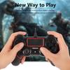 Kabelgebundener PS4 Controller, PlayStation 4 Dual Vibration Shock Joystick Gamepad für PS4/PS4 Slim/PS4 Pro und PC (Schwarz Rot)
