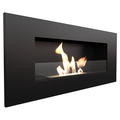 Wall Mounted Bioethanol Fireplace DELTA 2 Black with Glazing TÜV