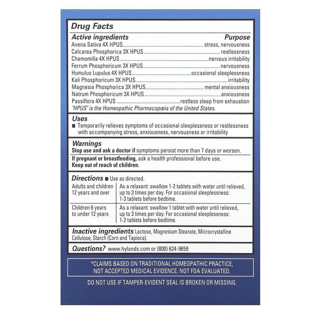 Hyland's Naturals Calms Forte, Sleep Aid, 50 Tablets