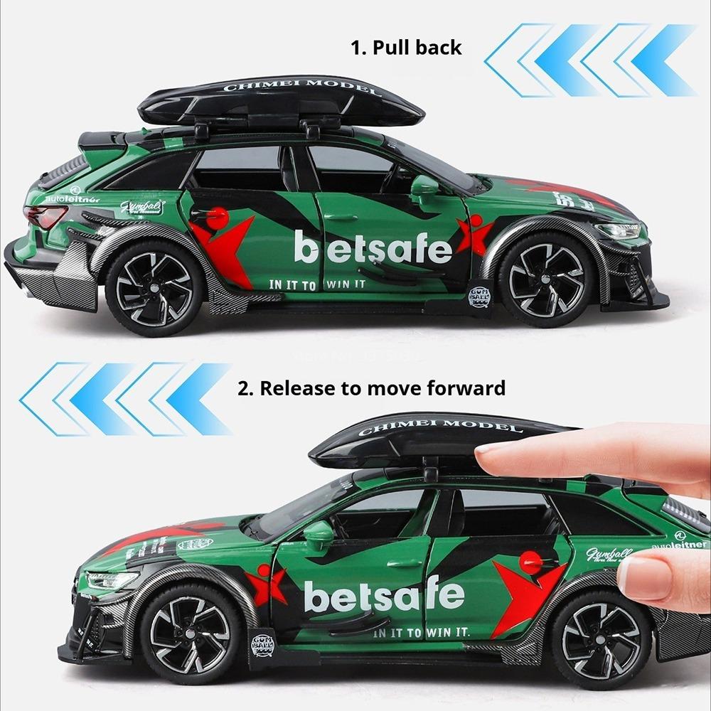 1:32 Scale RS6 Toys Miniature Models Cars Wheel Pull Back Sports Car Toy Doors Can Opened Model Vehicles for Toddler Kids Gifts