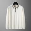 Men's Plus Size Long Sleeve Half-Zip Polo Shirt