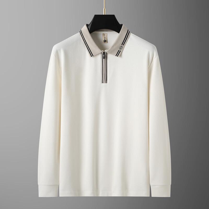 Men's Plus Size Long Sleeve Half-Zip Polo Shirt