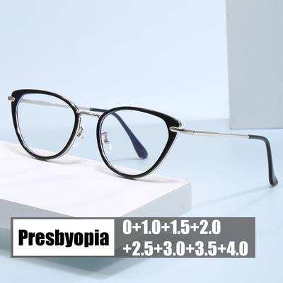 Beliebte Mode Damen Lesebrille Stilvolle Cat-Eye Altersweitsichtbrille Herren Unisex Retro Blaulichtfilter Fernsichtbrille