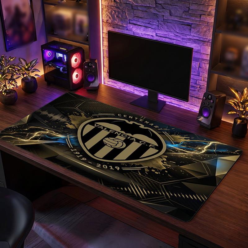 Valencia FC Thema Muster Mauspads, Fußball Logo Design XXL Gaming Schreibtischmatte Rutschfeste Computer-Mauspad