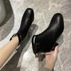 Winter Women's Plush Warm and Fashionable Back Zipper High-heeled Fashion Boots High Top Boots Leather Shoes Midsole Boots Women's Shoes