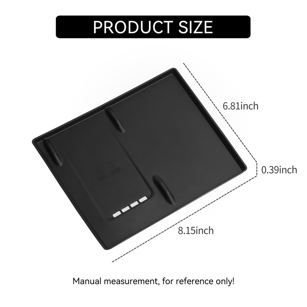 For BYD Tang L 2025 Silicone Wireless Charging Mat Non-slip Phone Protective Pad Charger Car Interior Accessories Black