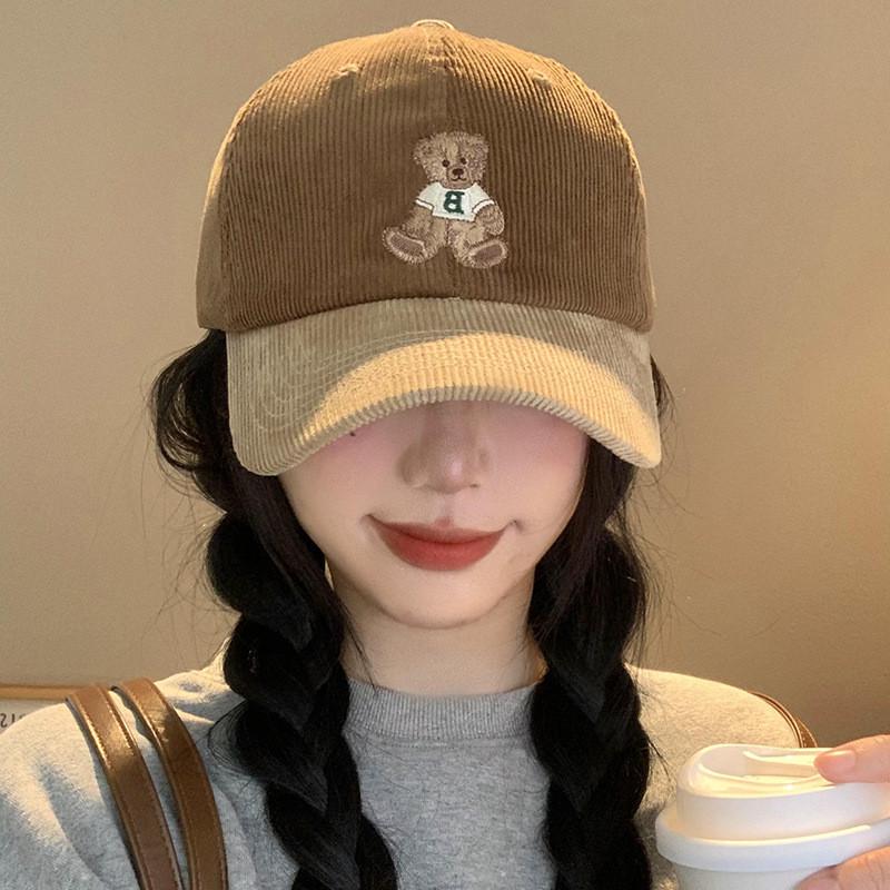 Cute Bear Baseball Cap With Warmth And Windproof Features For Fall Winter Fashion