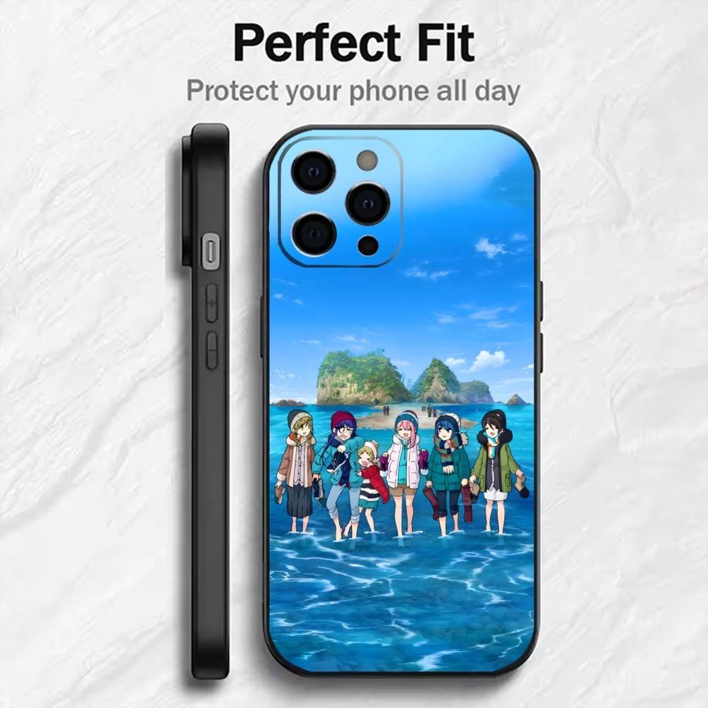

L-Laid-Back C-Camp Phone Case For iPhone17,16,15,14,13,12 Plus,Max Soft Silicone Black Cover iPhoneXSMAX