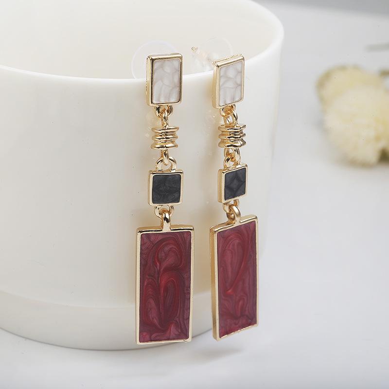 Rectangular Earring Girl Square Design Drop Earring Long Geometric Earrings