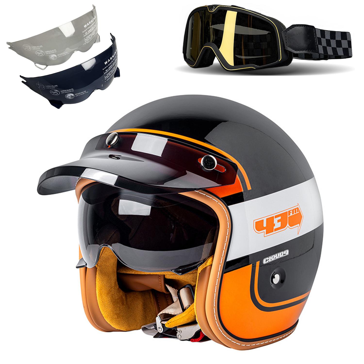 Ретро 3/4 мотошлем Для Harley Cruiser полуоткрытый мотоаксессуары мотошлем ретро шлем зимой L