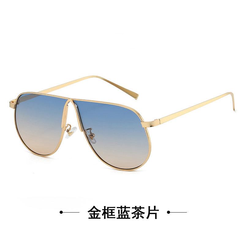Metal Large Frame One-Piece Retro Toad Glasses Sunglasses Women'S High-End Street Sunglasses