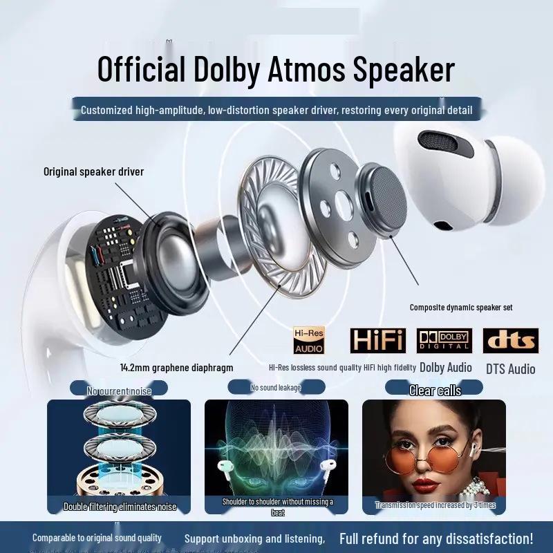 Huaqiangbei Pro 3. Generation Geräuschunterdrückende Bluetooth-Kopfhörer – Hochwertiger Klang für Apple