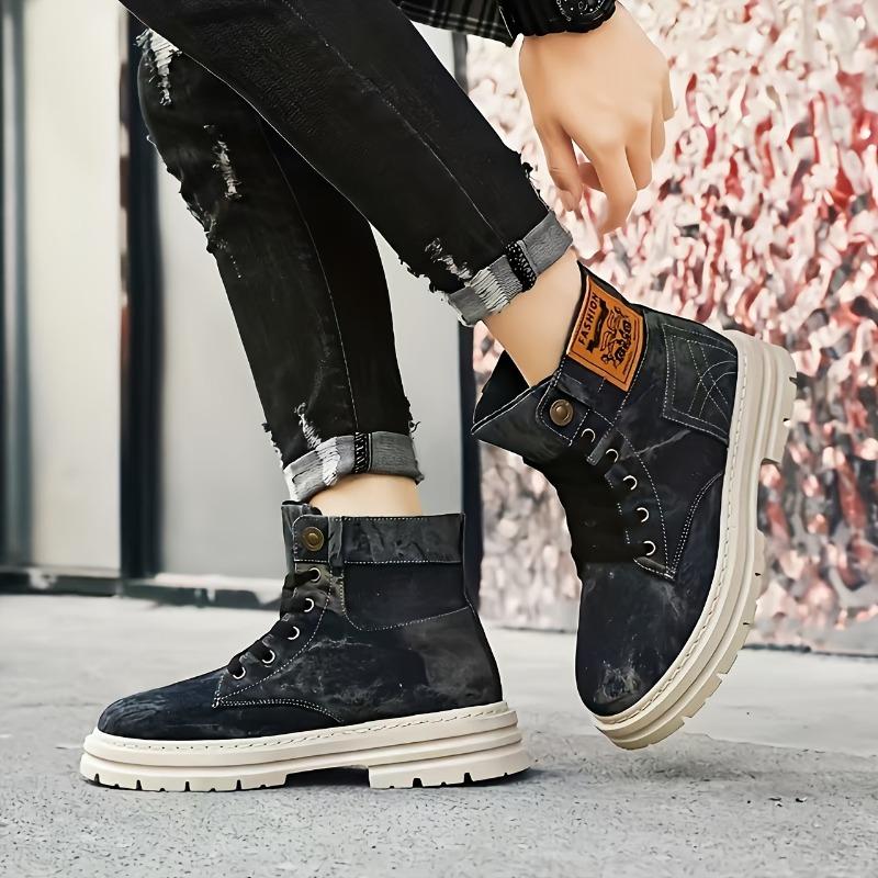 Botas de Senderismo de Caña Alta para Hombre Grande y Alto Zhenyuezu - Zapatos Ligeros Transpirables con Agarre Todoterreno, Suela de PVC Duradera para Exteriores, Urbanos, Fiestas