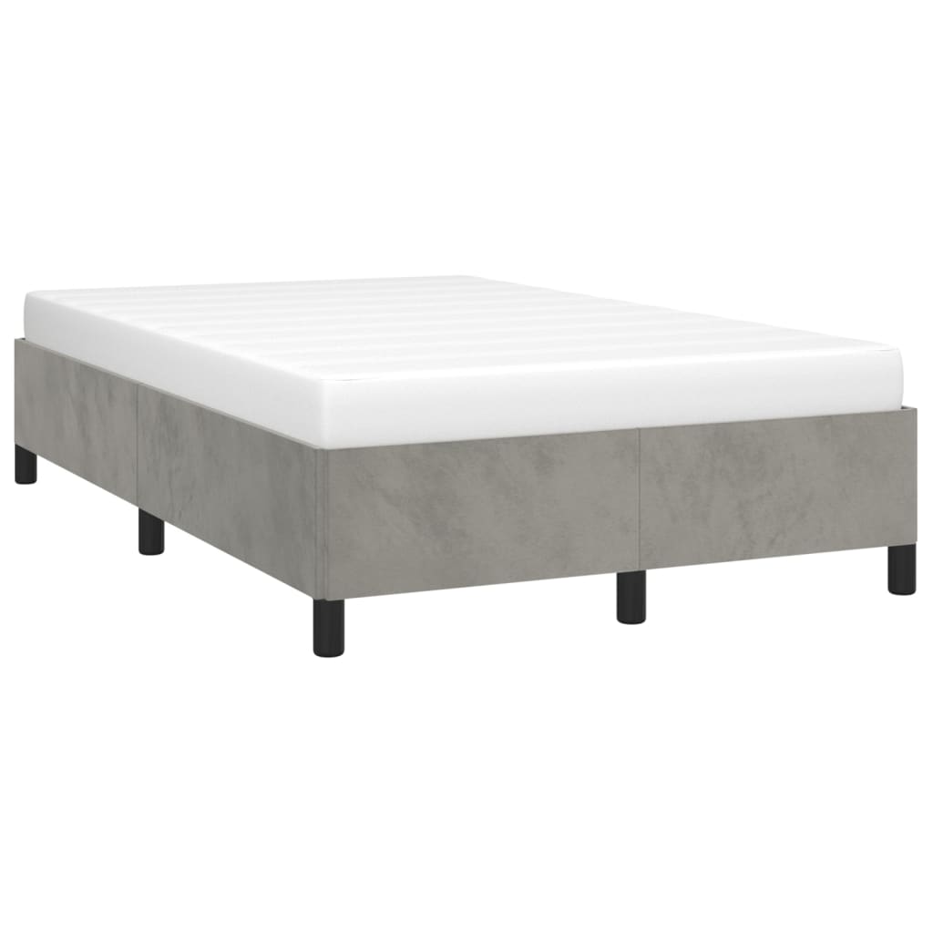 Bed Frame without Mattress Light Grey 120 x 190 cm Velvet