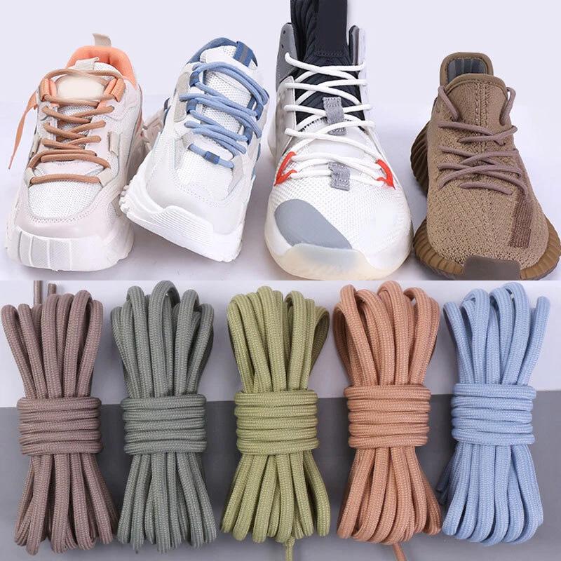 1Pair Round Shoelaces for Sports Boot Sneaker Shoe Laces Solid Shoes Strings Classic Athletic Sports