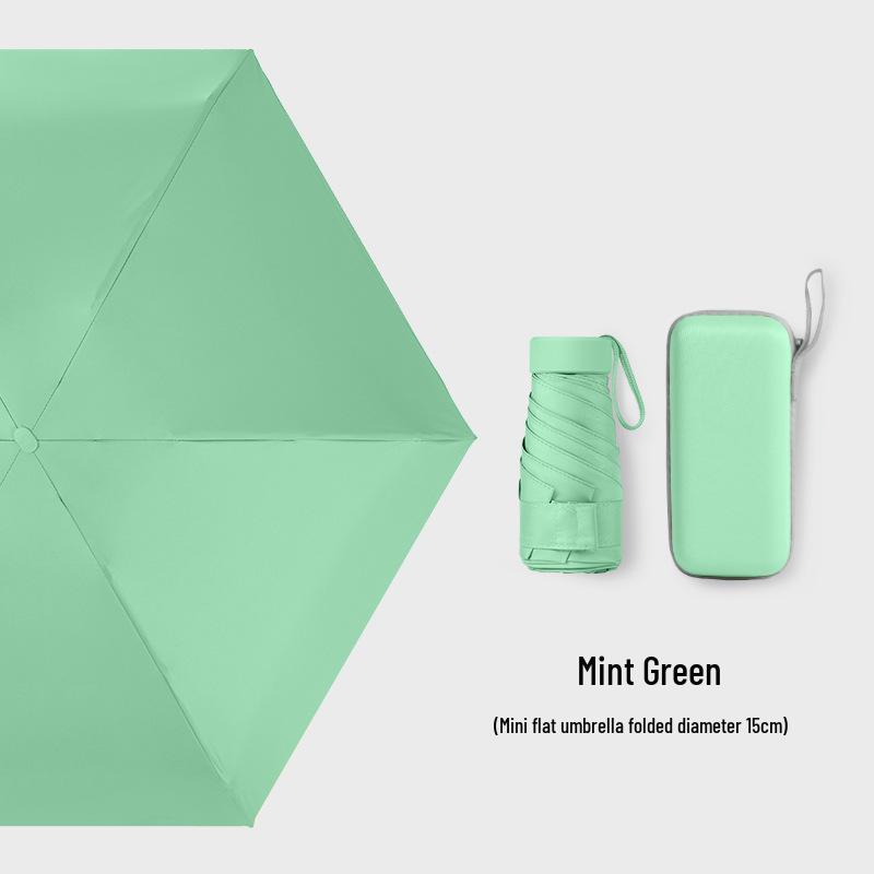 Customizable Six-Fold Vinyl Sunshade UV Protection Umbrella: Versatile Rain/ Shine Folding Gift