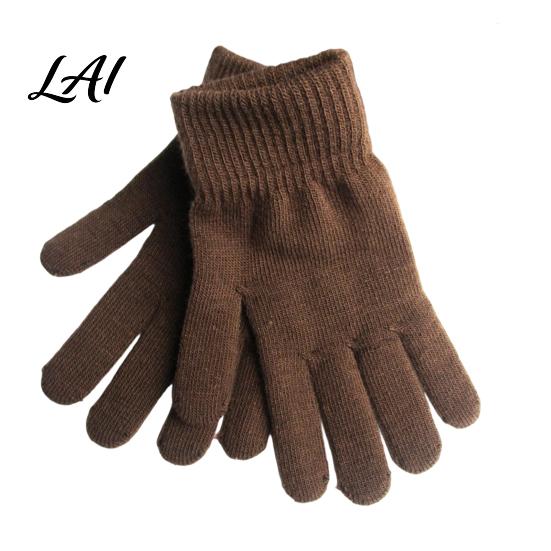 Cold Weather Accessories for Men Women Winter Thermal Gloves Women Thickened Velvet Lined Mittens Knit Five Finger High Elasticity with Elastic Rib