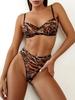 Sexy Leopard Lingerie Brief Set Lace See Through Anal Underwear Women Honeymoon Exotic Sets Push Up Bra Onlyfans Erotic Outfit
