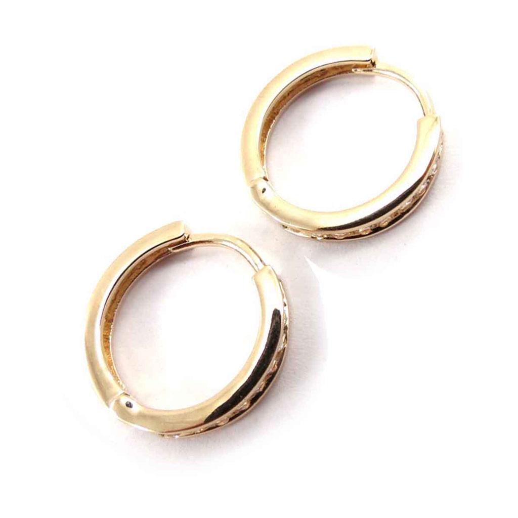 Les Trésors De Lily [J7208] – Vergoldete Creolen „Déesse“ aus Weißgold – 16 x 3 mm