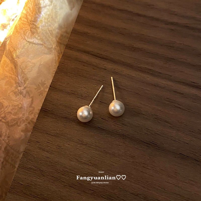 

925 Silver Needle South korea Blogger Fever Same Pearl Stud Earrings Women 2025 New Popular High Sense Earrings Earrings 6mm pearl stud earrings