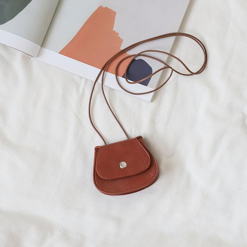 

Super Mini Crossbody Bag for Women Leather Coin Purse Handheld Wallet Girl s Mini Saddle Bag Earphone Key Case Children s Gifts коричневий