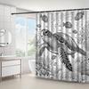 1Pc Turtle And Coral Patterned Shower Curtain, Polyester Fabric, With Hooks, Machine Washable, Suitable For Bathroom Dcor.