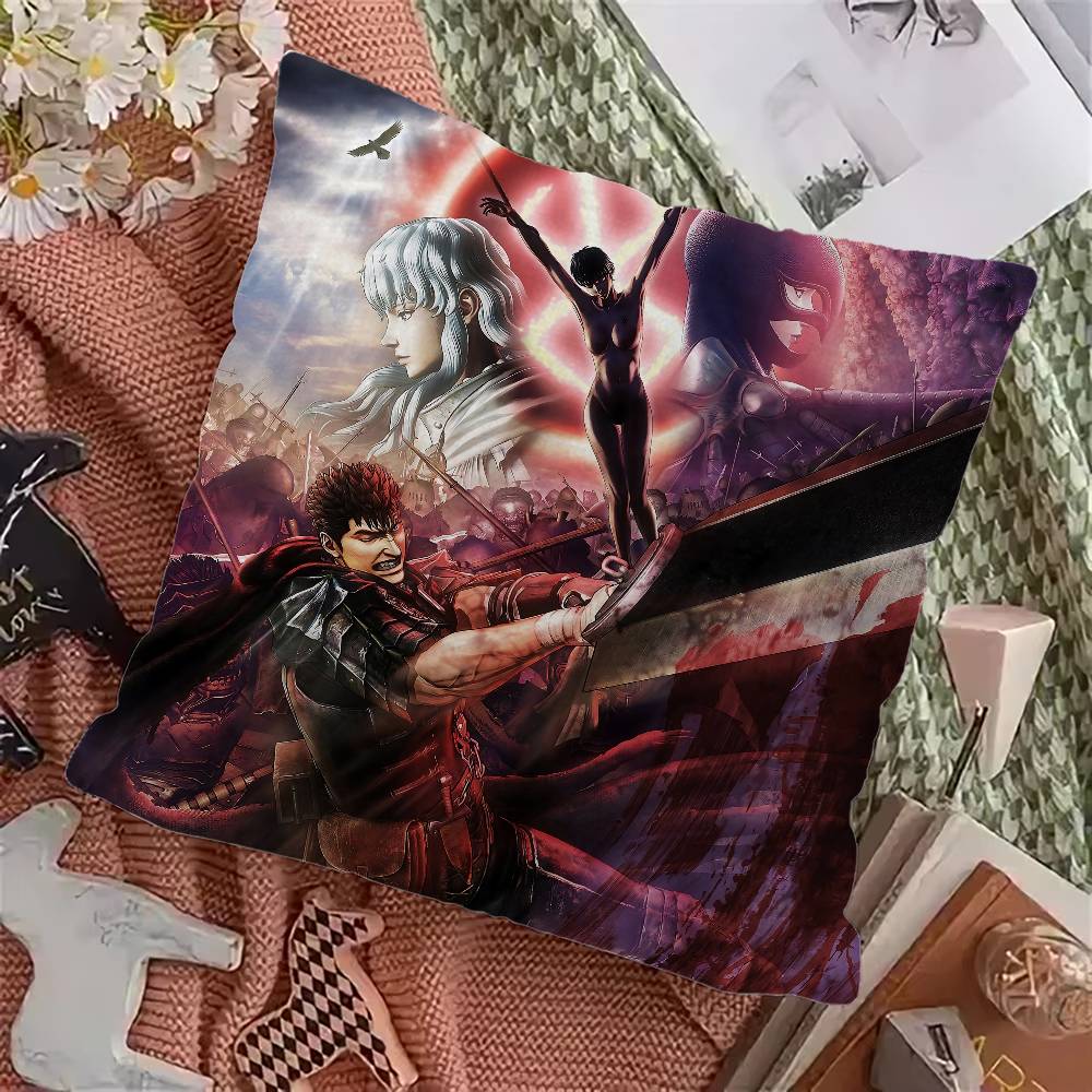 Berserk Guts Hot Anime Personalized picture text home decorative pillows Household Gifts xcm