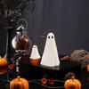2 Pcs Halloween Ghost Figurine Resin Ghost Sculpture Cute White Ghost Statue Home Table Centerpieces Mini Ghost Ornament for Kitchen Shelf Fireplace