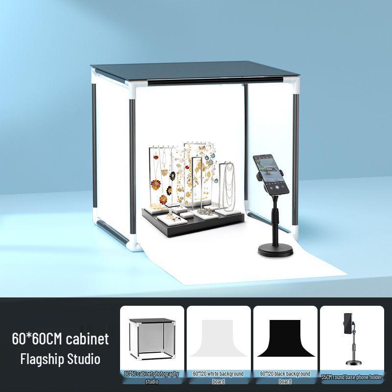 Portable LED Photo Studio Tent with Fill Light for Jewelry