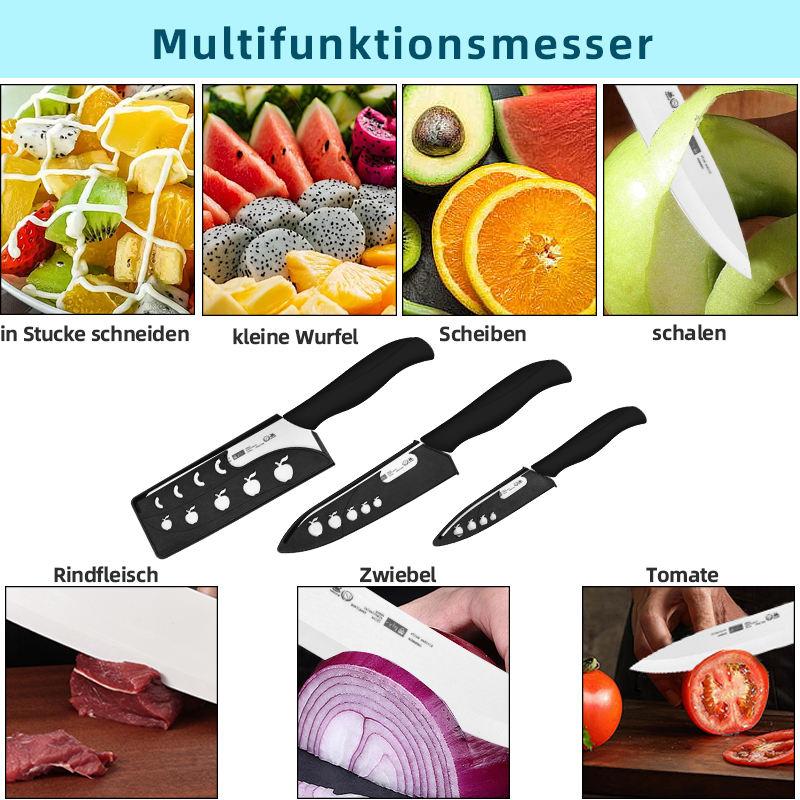 5Pcs Kitchen Knife Set with Sharpener, Chef Knife,Paring Knife,Scissors and Peeler,Non-Slip Handle Cookware for Home&Restaurant