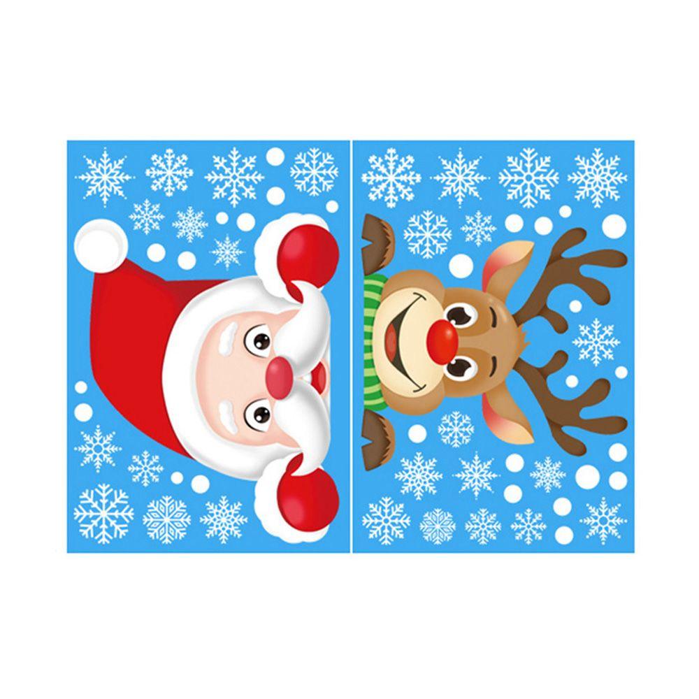

Wall Art Christmas Window Stickers Snowflake Decals Santa Claus Reindeer Shopwindow Ornament Type 2